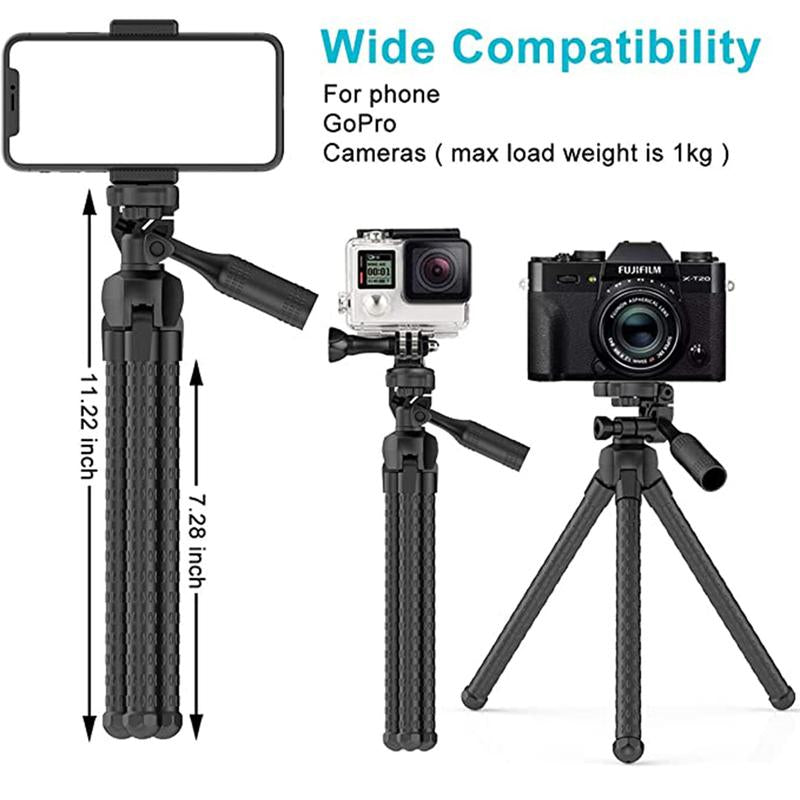 Flexible Stand for Cell Phone & Camera Mounting Tripod Stand Holder with Wireless Remote